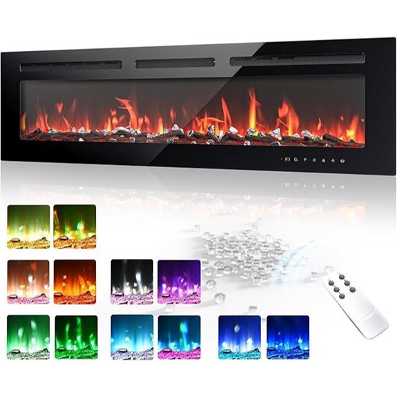 EUHOMY 50 Recessed Wall Electric Fireplace