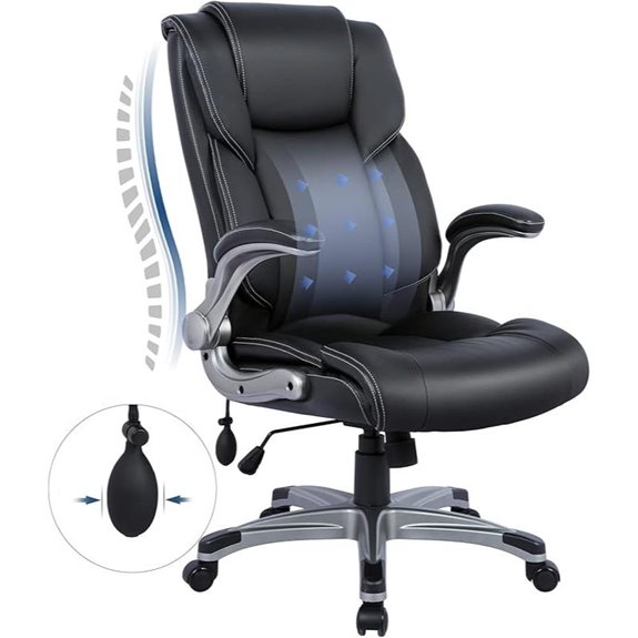 COLAMY Ergonomic Executive Office Chair with Flip-up Arms