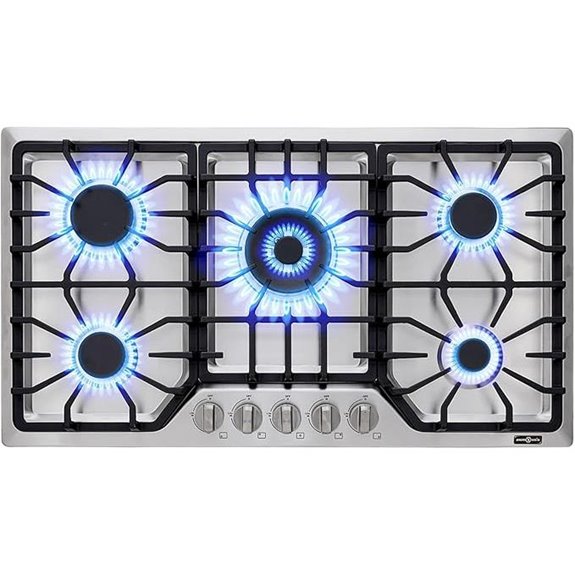 five burner gas cooktop