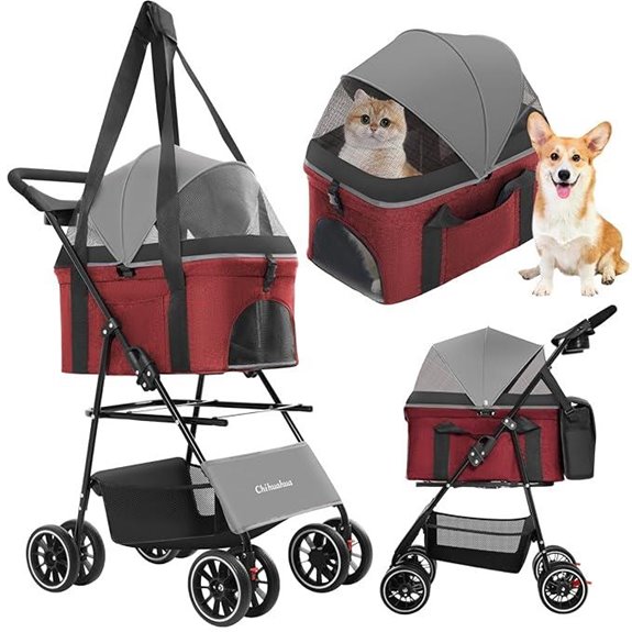 foldable pet stroller canopy
