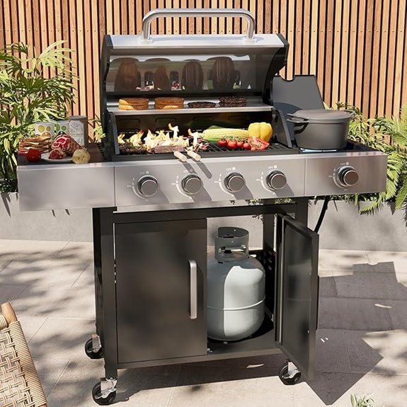 Aoxun 4-Burner Gas Grill with Side Burner