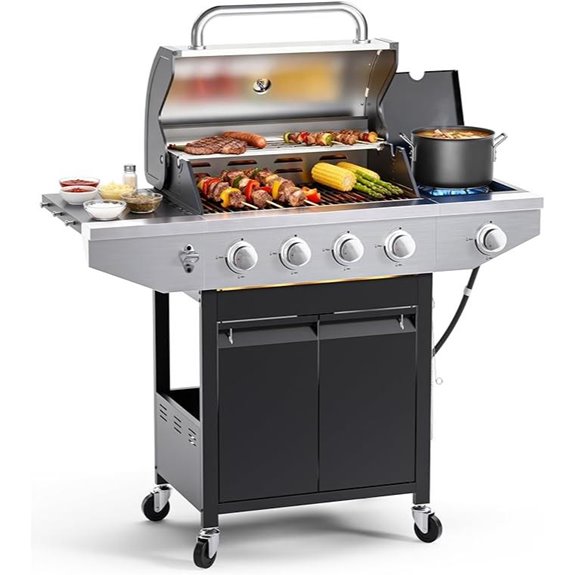four burner propane grill