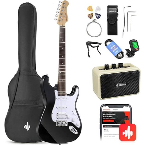 Donner DST-100B Electric Guitar Starter Kit (Full Size)