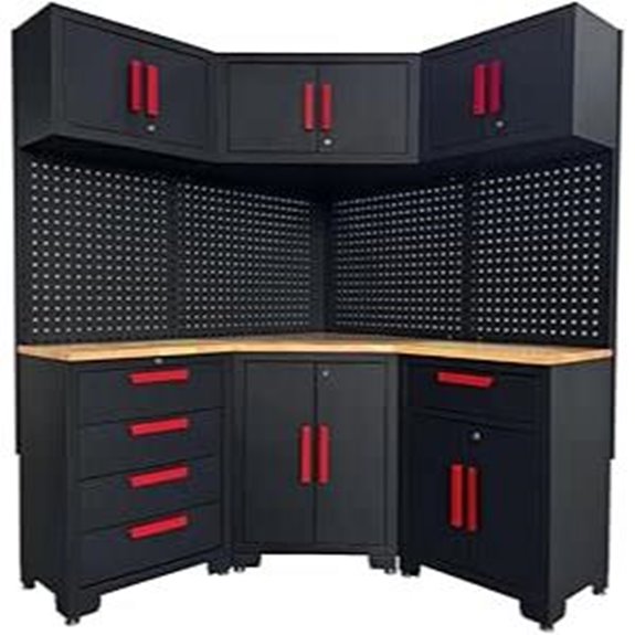 Corner Workshop Set: Garage Cabinets & Storage System