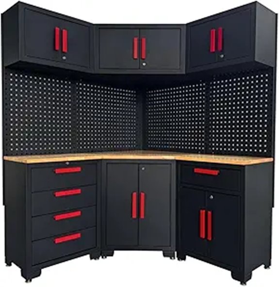 Corner Workshop Set: Garage Cabinets & Storage System