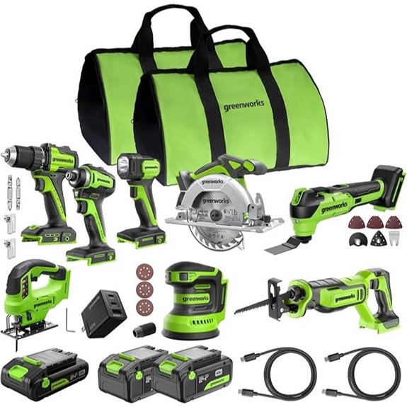 GREENWORKS 24V 8-Tool Combo with Batteries and Charger