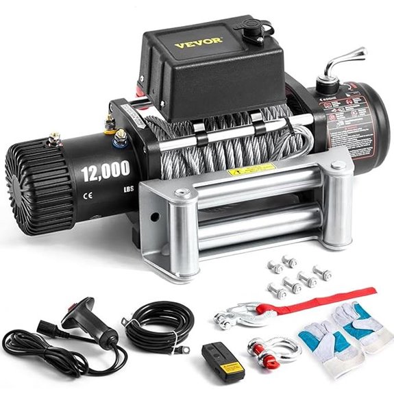 VEVOR 12000lb Electric Winch with Remote and Steel Cable