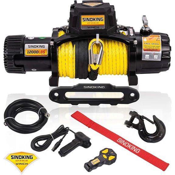 SINOKING 12V 12000lb Waterproof Electric Winch