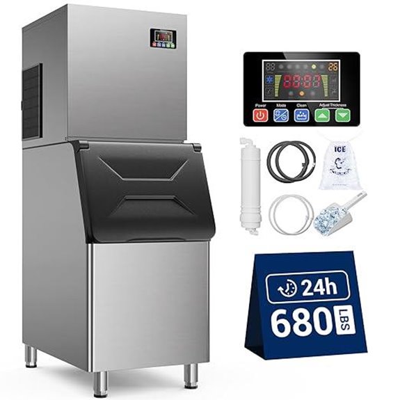 Commercial Ice Maker 680LBS/24h with Storage Bin
