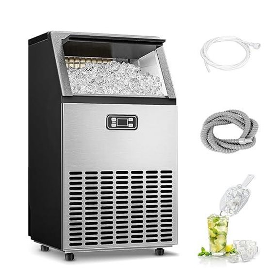 Commercial Ice Maker 100lbs Daily Self-Cleaning Stainless