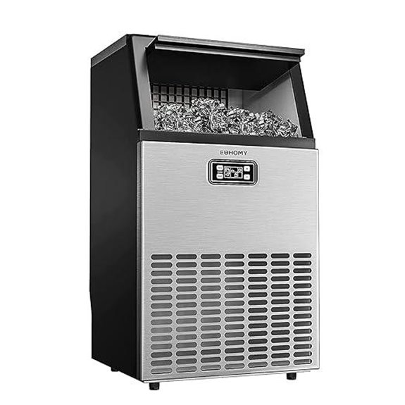 EUHOMY Commercial Ice Maker 100lbs/24H Stainless Steel