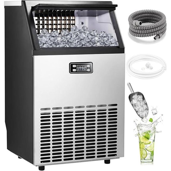 high capacity stainless ice maker