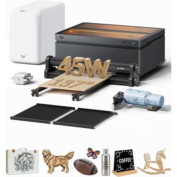 WECREAT Vision Pro 45W Laser Engraver & Cutter