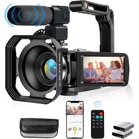 4K Vlogging Camera with 48MP Zoom Microphone Remote