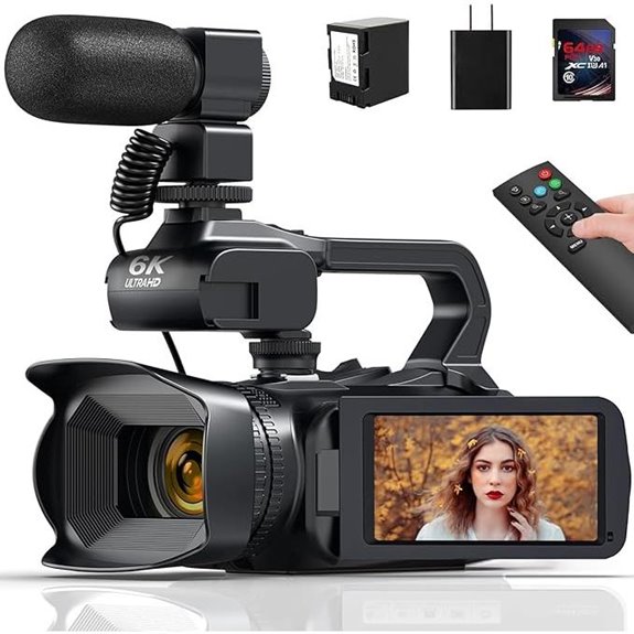 6K 64MP Vlogging Camera with WiFi and Accessories