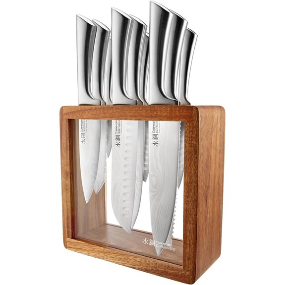 Damashiro Japanese Steel Knife Set with Block