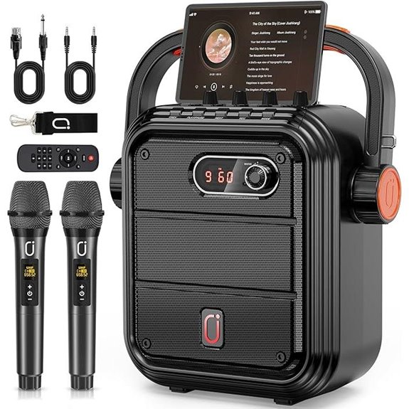 JYX Karaoke Machine with Microphones and Bluetooth