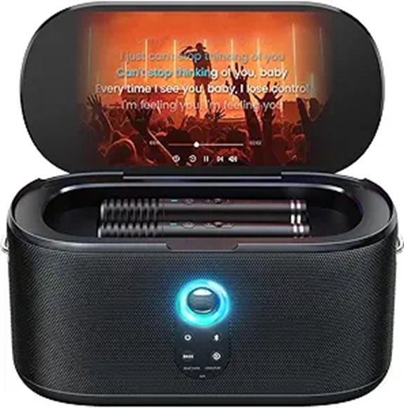 Ikarao Karaoke Machine with Microphones and HD Display
