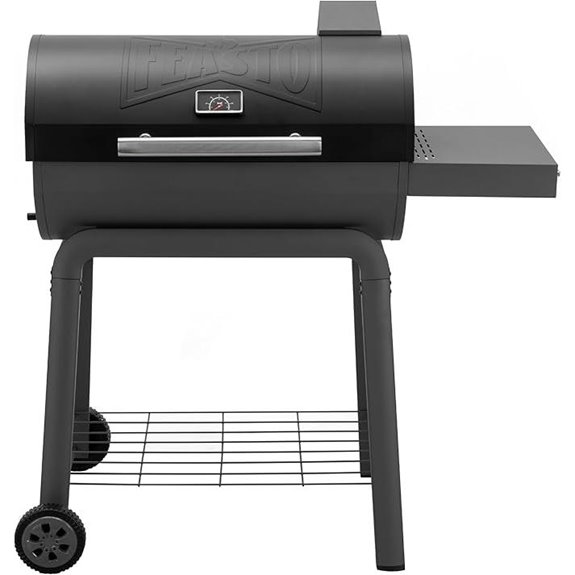 large charcoal grill with side