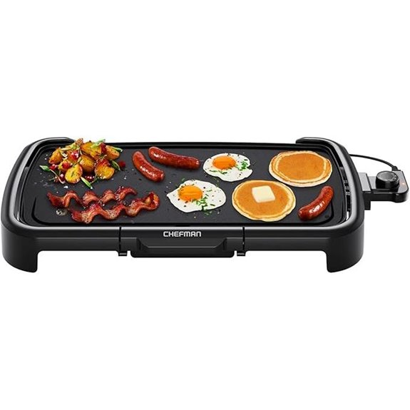 large electric griddle with removable controls