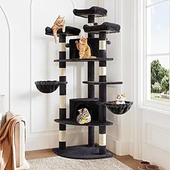 large fan shaped cat tree