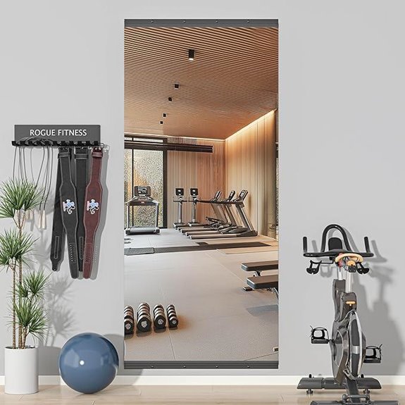 large frameless workout mirror