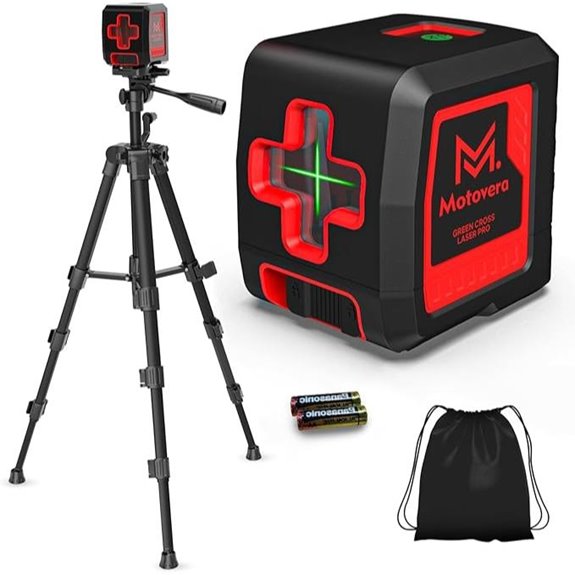 Laser Level with Tripod and Adjustable Brightness