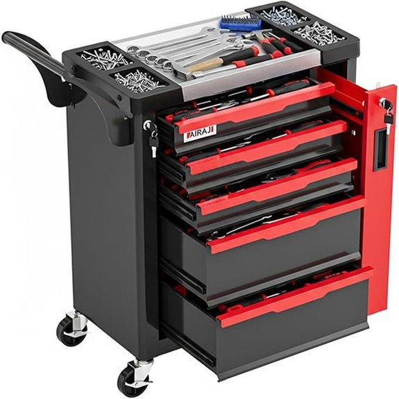 5-Drawer Rolling Tool Chest with Lock and Wheels