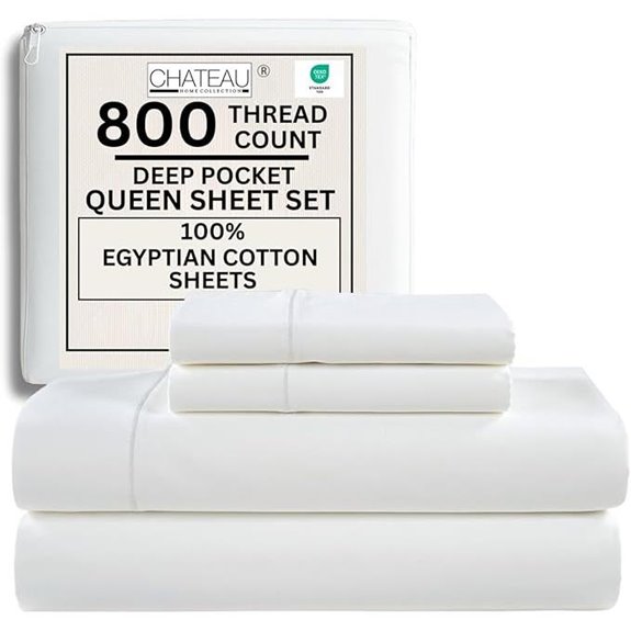 Egyptian Cotton Queen Bed Sheets Set 800 TC