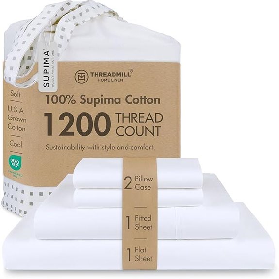 Threadmill Supima Cotton King Sheet Set (1200 TC)