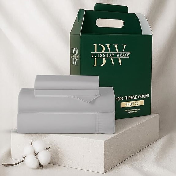 Egyptian Cotton Sheet Set 1000 TC King 4 pcs