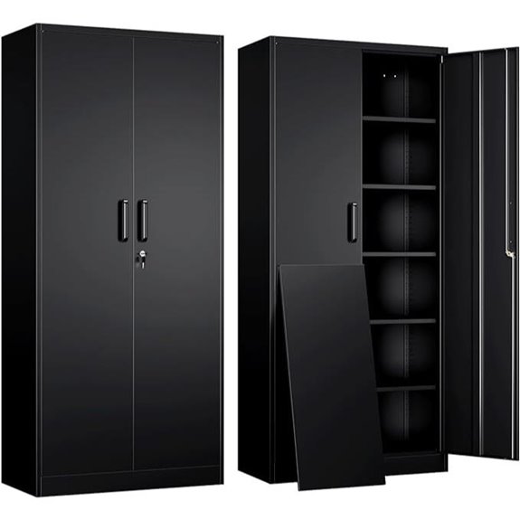 Yizosh Metal Garage Storage Cabinet with Shelves