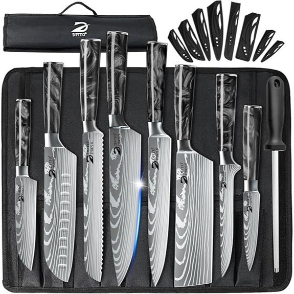 nine piece chef knife set