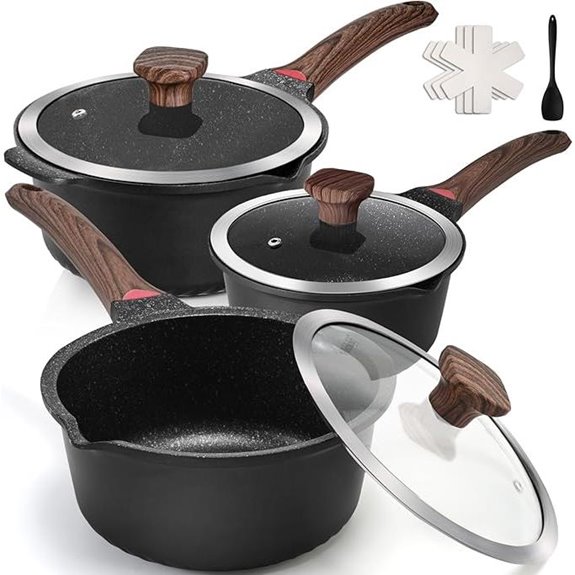non stick sauce pan set
