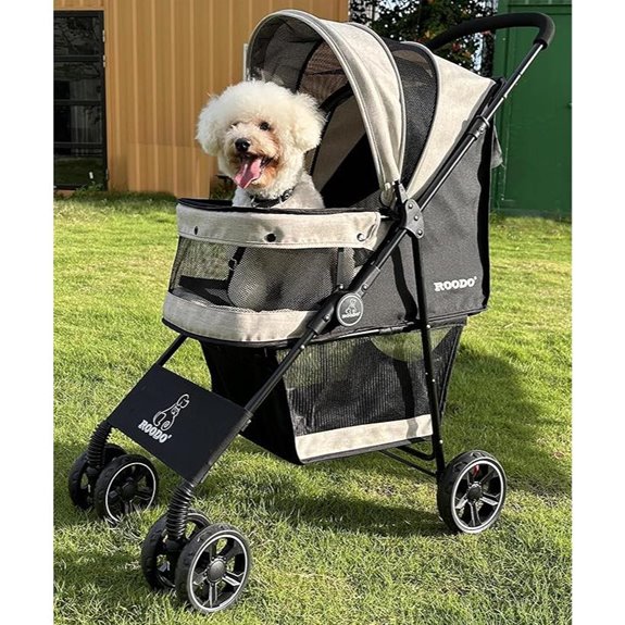 pet stroller with four wheels