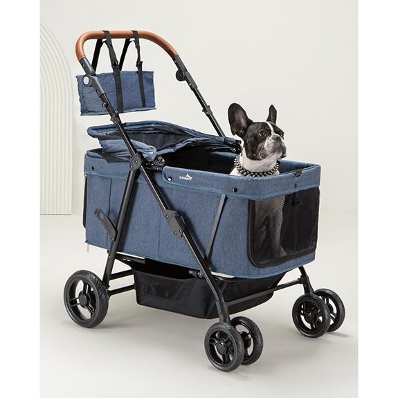 pink navy foldable dog stroller