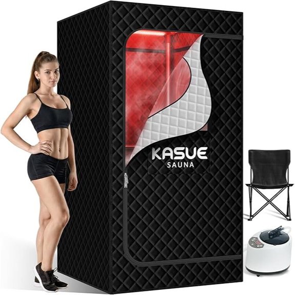 portable infrared sauna with xl steamer