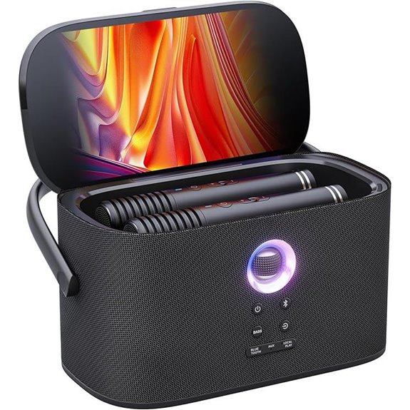 Ikarao Portable Karaoke Machine with Microphones and Speaker
