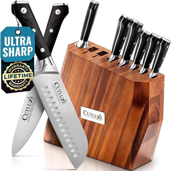 premium knife set with block