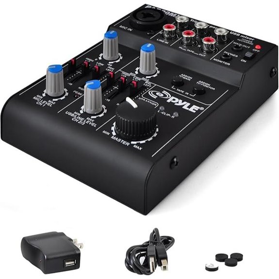 Pyle 5-Channel Rechargeable Portable Audio Mixer