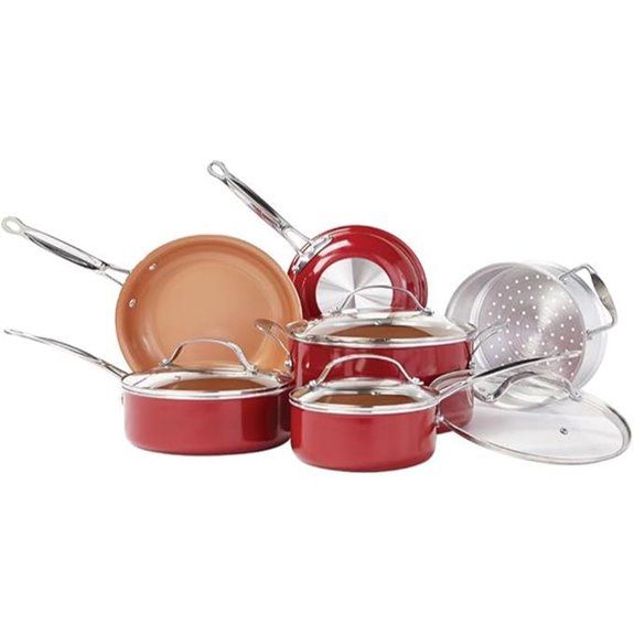 red copper non stick set