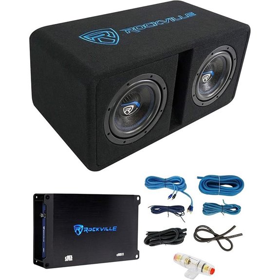 Rockville DK58 Car Subwoofer Enclosure & Amp Package