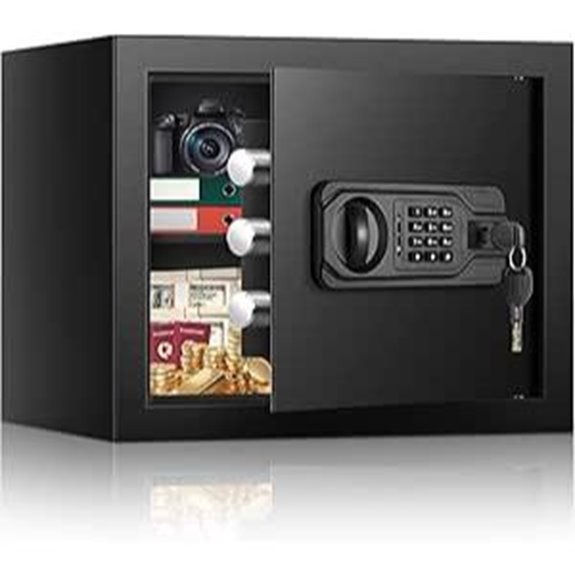 Fireproof Safe Box with Keypad and Removable Shelf