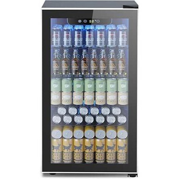 small beverage fridge with adjustable temperature
