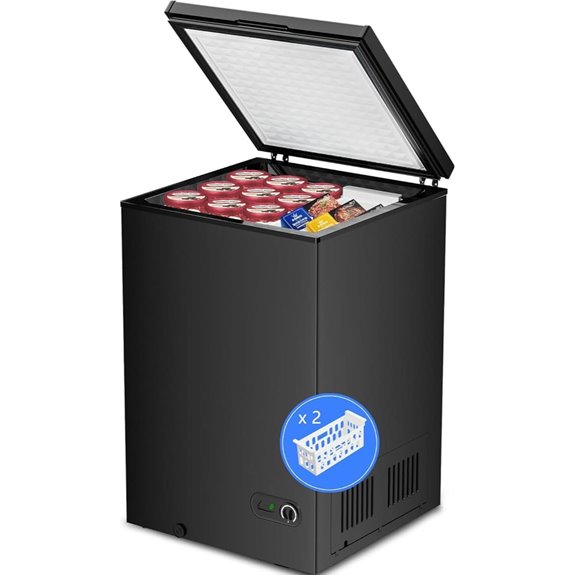 small chest freezer with baskets