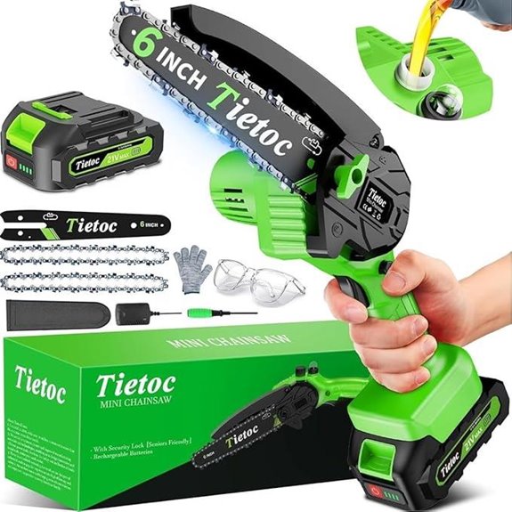 Tietoc 6-Inch Mini Cordless Electric Chainsaw