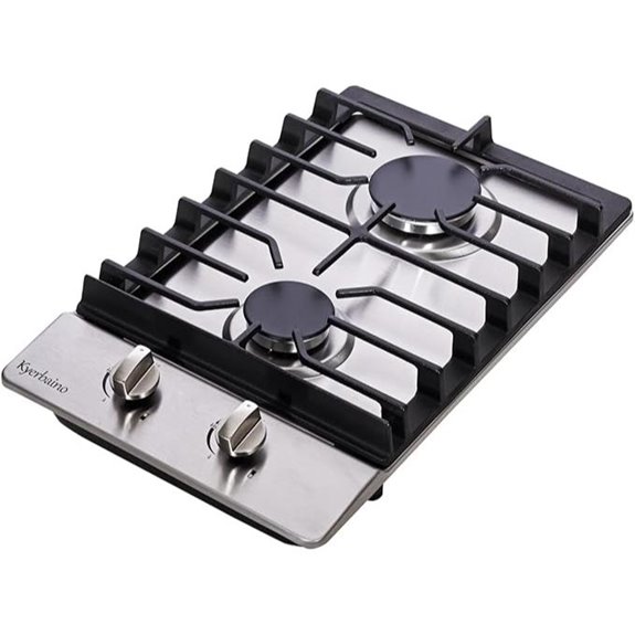 small dual burner gas cooktop