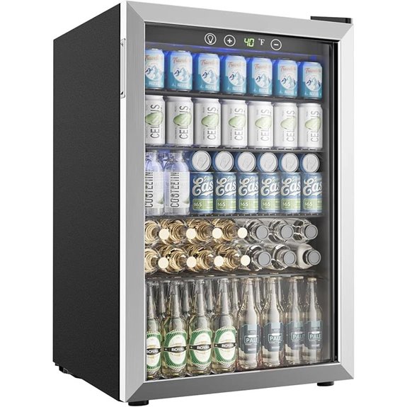 small glass door fridge