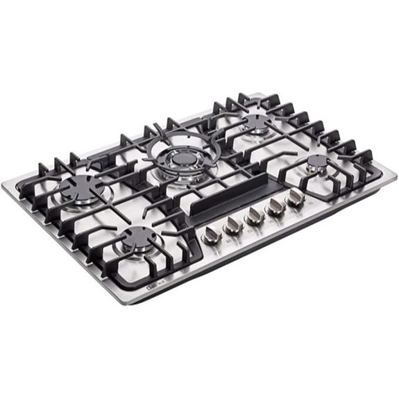stainless steel 5 burner cooktop