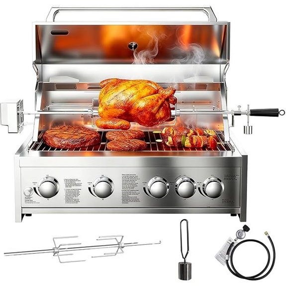 BODEGA 5-Burner Built-In Propane Grill Stainless Steel